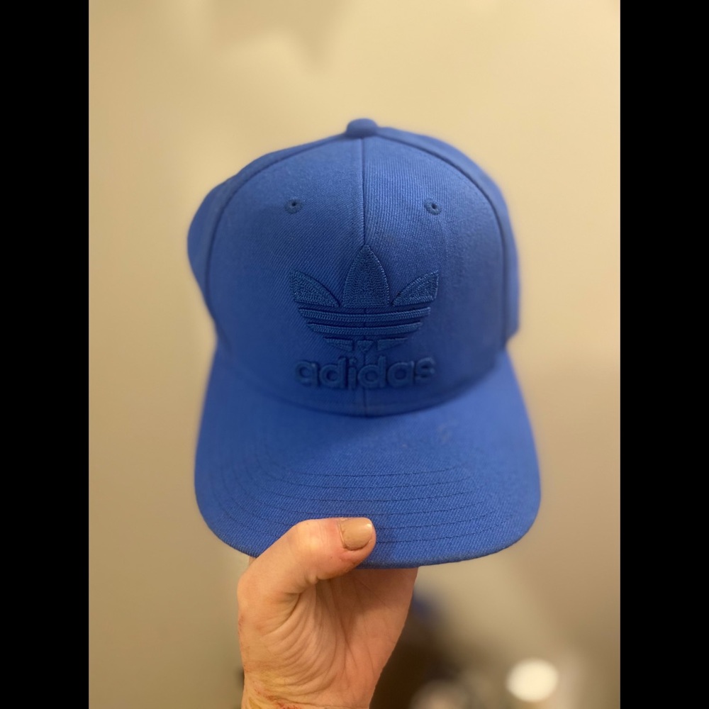 Cobalt blue embroidered logo Adidas snapback hat